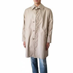 Cal Craft Trench Coat Removable Plaid Zip-Out Liner Khaki Tan USA Mens Size XL